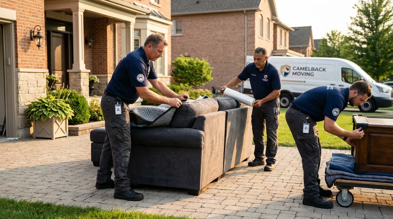 Large estate moving crew wrapping furniture in Dierks, AR